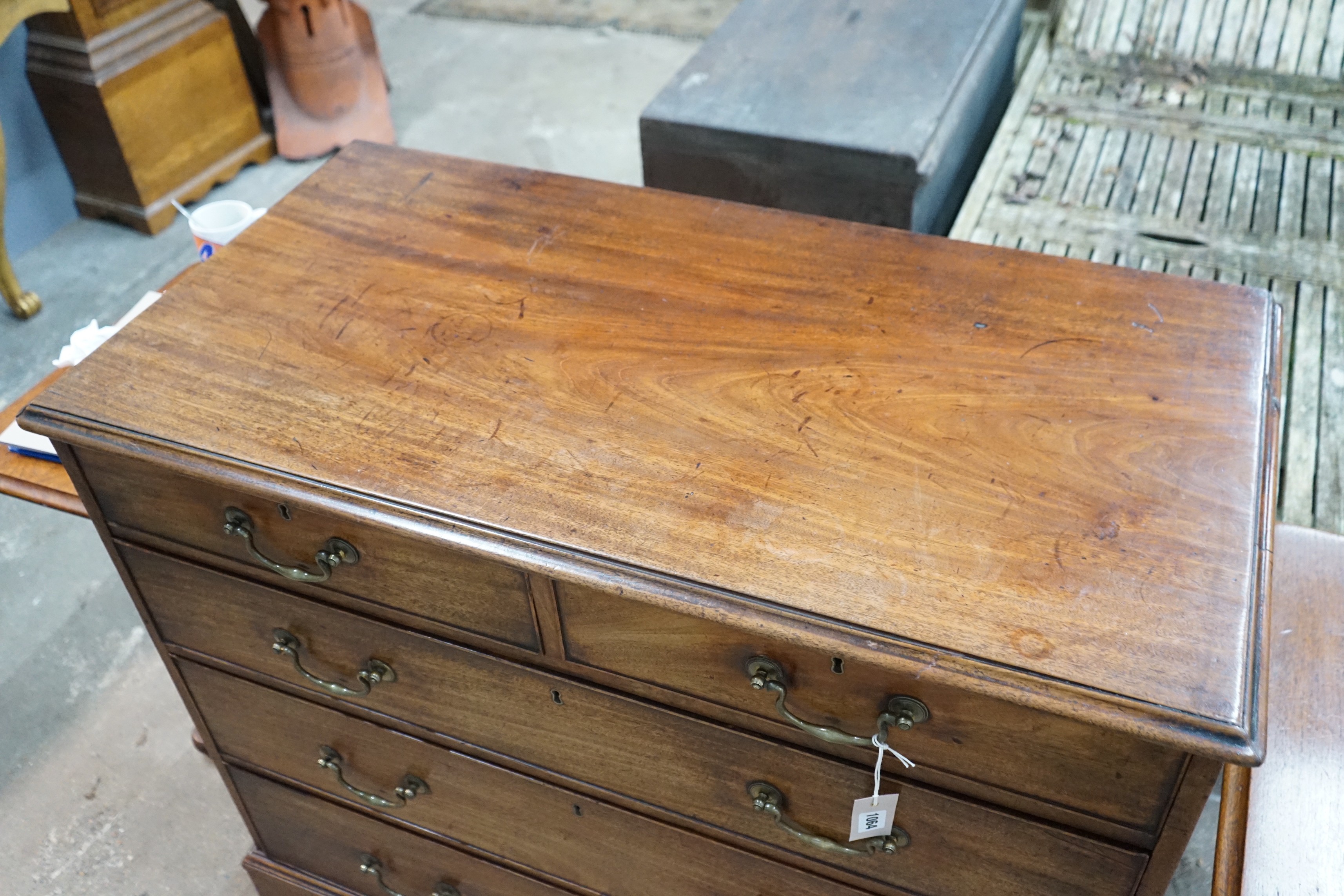 A George III mahogany chest, width 106cm, depth 55cm, height 96cm